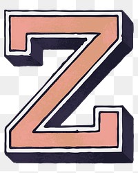 Vintage varsity Z png font