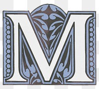 M antique alphabet png font