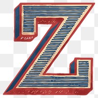 Retro Z alphabet font png