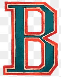 Varsity letter B alphabet font png