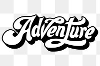 Black and white adventure retro style font design element