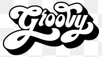 Black and white groovy funky style typography design element