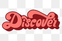 Red discover retro style font design element