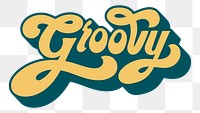 Yellow groovy funky style  vintage lettering design element