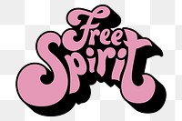 Pink free spirit funky bold stylized font design element