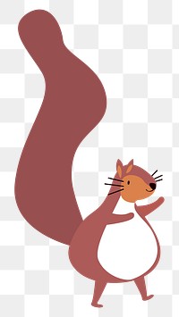 Squirrel png diary sticker brown cute wild animal illustration for kids