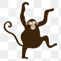 Monkey png animal sticker doodle cartoon for kids