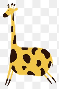Giraffe png animal sticker doodle cartoon for kids