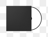 Black CD packaging template transparent png