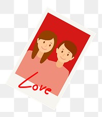Valentine&rsquo;s day couple png on instant photo film