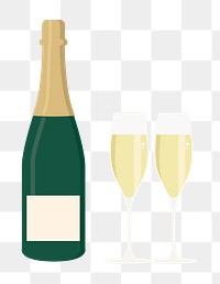 Festive champagne bottle png sparkling drinks sticker