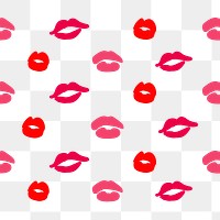 Valentine’s day lipstick pattern png on transparent background