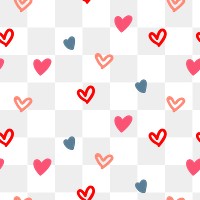 Cute colorful hearts pattern png for Valentine’s day