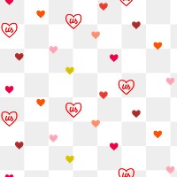 Cute colorful hearts pattern png for Valentine&rsquo;s day