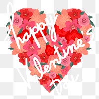 Happy Valentine’s floral png heart shape for Valentine’s day