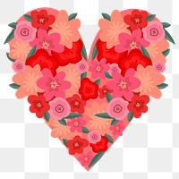 Happy Valentine’s floral png heart shapes for Valentine’s day