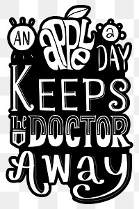 An apple a day keeps the doctor away png illustration sticker