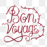 Calligraphy sticker bon voyage png