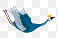 Png japanese crane bird sticker cartoon illustration