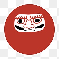 Png japanese Daruma doll character sticker illustration