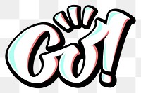 Go! illustration sticker png handwritten