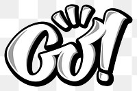 Go! illustration sticker png handwritten