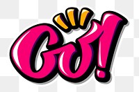 Go! illustration sticker png handwritten