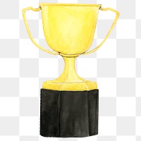 Hand drawn gold trophy design element