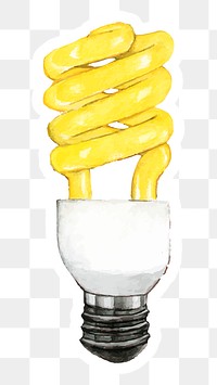 Hand drawn yellow light bulb sticker design element