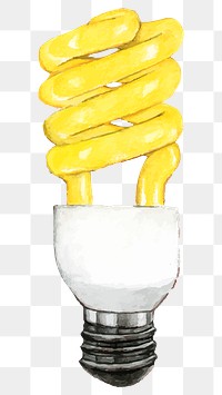 Hand drawn yellow light bulb design element