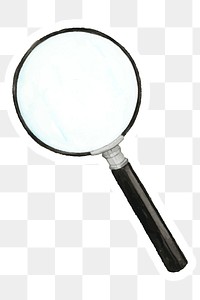Hand drawn black magnifying glass sticker design element