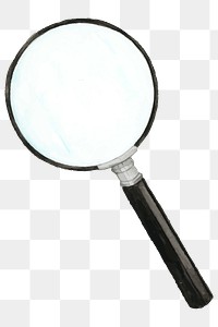 Hand drawn black magnifying glass design element