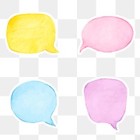 Hand drawn speech bubble stickers set design element