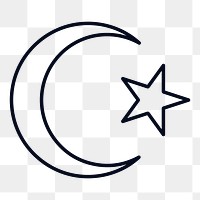 Islamic crescent moon and star symbol design element