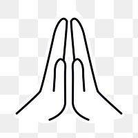 Praying hands symbol sticker