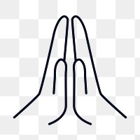 Praying hands symbol sticker design element