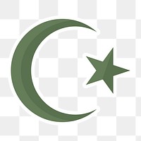 Islamic crescent moon and star symbol design element