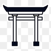 Japanese Torii gate sticker design element