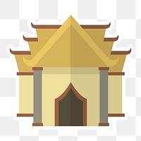 Buddhist temple sticker design element
