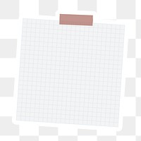 White grid notepaper journal sticker design element