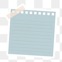 Grayish blue lined notepaper journal sticker design element
