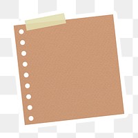 Brown hole punched notepaper journal sticker design element