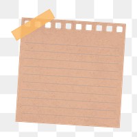 Brown lined notepaper journal sticker design element