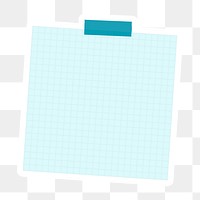 Light blue grid notepaper sticker design element