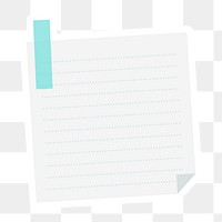 Off white lined notepaper with a blue Washi tape sticker design element