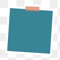 Dark blue grid notepaper sticker design element