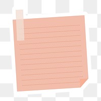 Salmon pink dotted notepaper journal sticker design element