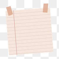 Nude pink lined notepaper journal sticker design element
