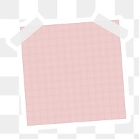 Pastel pink grid notepaper journal sticker design element