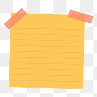 Yellow lined notepaper journal sticker design element